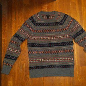 J. Crew Lambswool Fair Isle Crewneck Sweater XS
